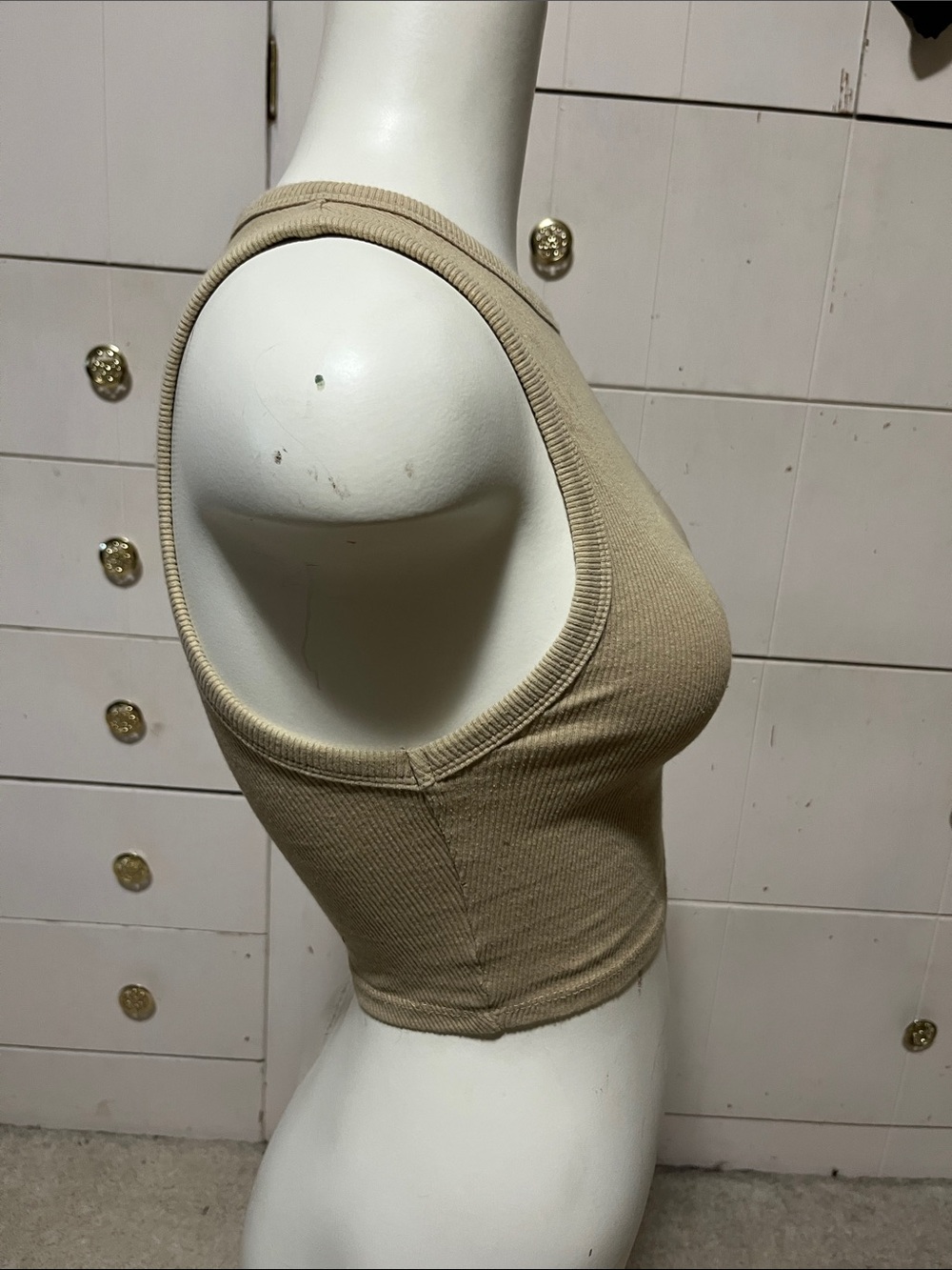 Zara Tan Ribbed Tank Top - Picture 6 of 7